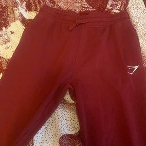 Gymshark red sweatpants joggers